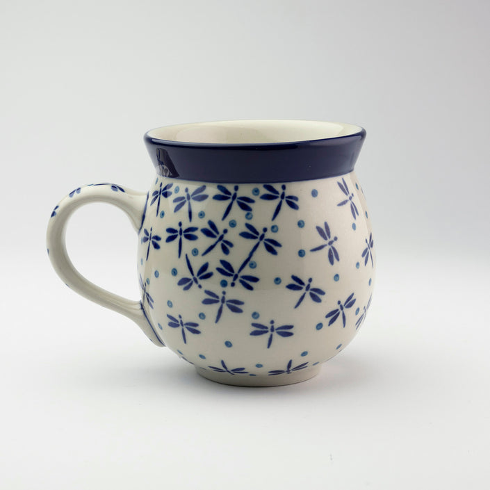 Polish Ceramic Dragonfly Mug - Large Rounded