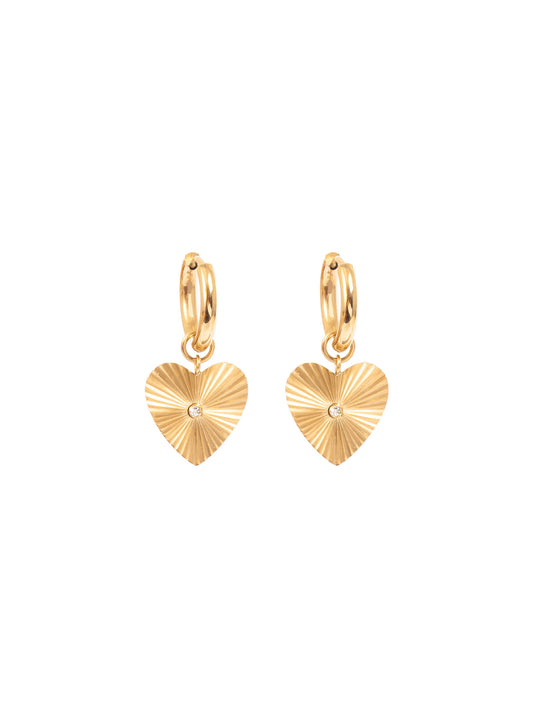 Pure Steel Creole Heart Earrings by A&C Oslo