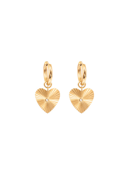 Pure Steel Creole Heart Earrings by A&C Oslo