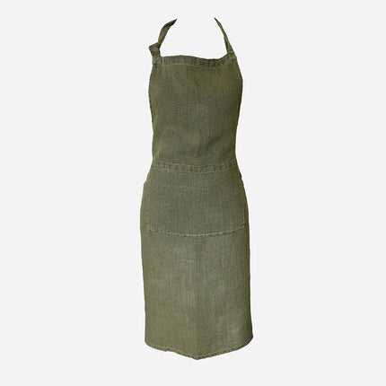 CC Interiors - Olive Green Vintners 100% French Linen Apron
