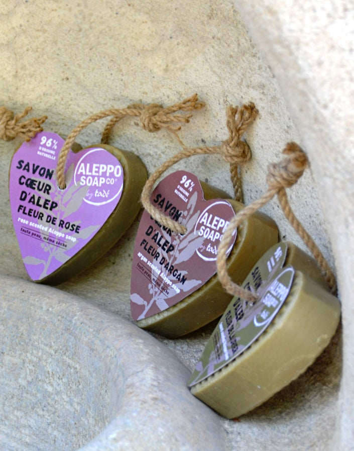 Jasmine Scented Alleppo Heart Soap on a Rope