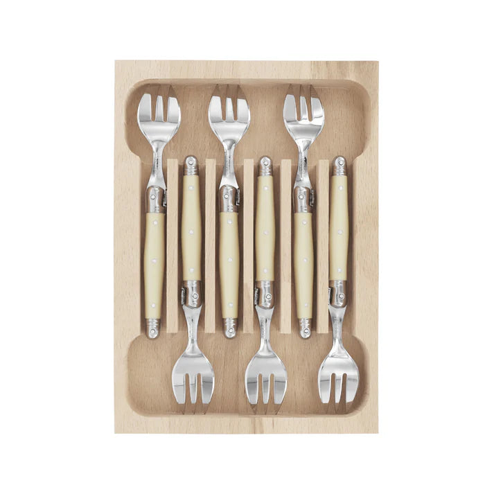 Laguiole André Verdier Ivory Cake Forks (Set of 6)