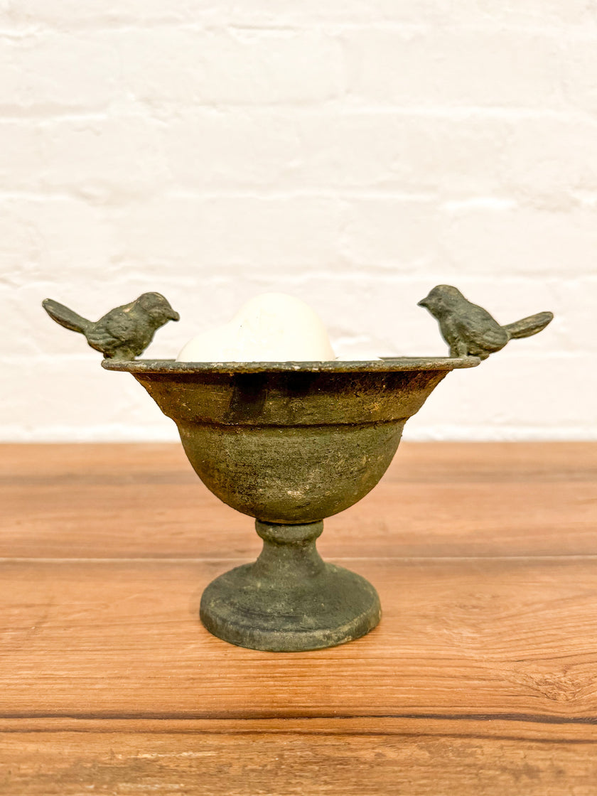 Rustic Metal Bird Bowl