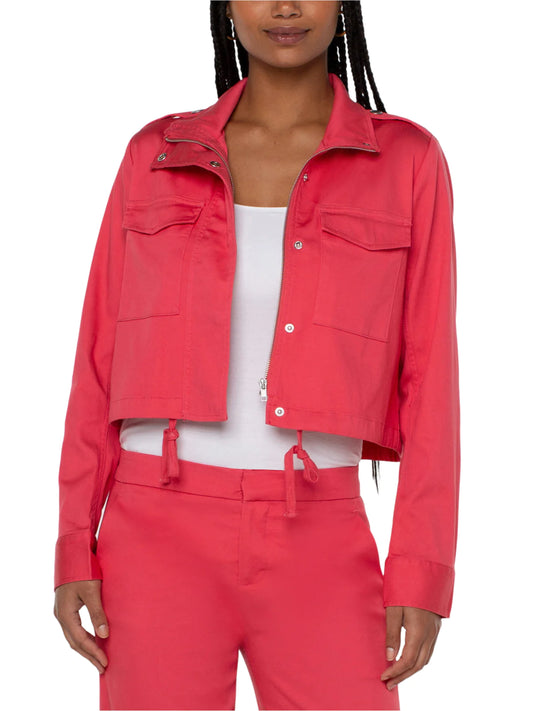 Liverpool Utility Crop Jacket - Watermelon