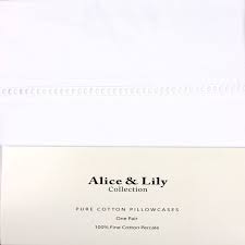 Alice & Lily Cotton Pillowcases Hemstitch White