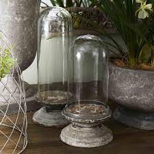 Glass Dome on Pedestal Base by French Country Collections