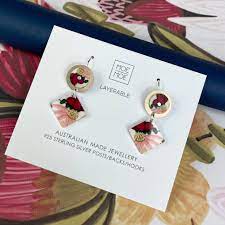 Moe Moe Kirsten Katz Banksia Circle Diamond drop Earrings