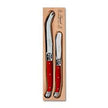 Verdier Cheese Knife/Spreader Two piece set Red