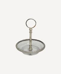 Cut Glass Ring Dish with Handle by French Country Collections