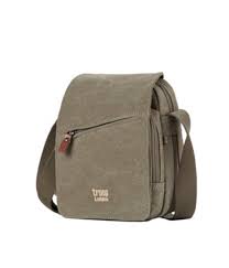 Troop London Small Zip Front Cross Body Bag - Khaki