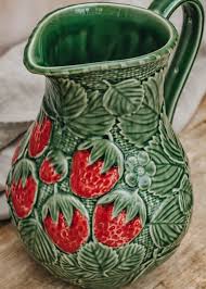 Bordallo Pinheiro Strawberry Pitcher