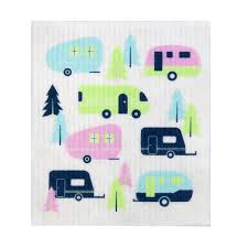 Retro Kitchen Dishcloth - caravans