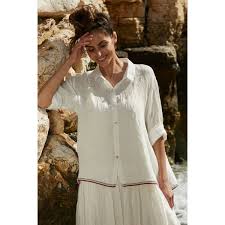 Meg by Design Aria Shirt Gauze Linen White Small