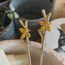 Gold Branch and Bee Long teapsoon