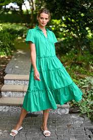 Wyatt Wylde Bell Dress Green
