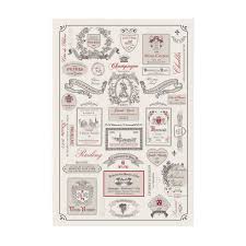 Torchon Tea Towel - Wine Labels