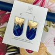 Kirsten Katz Botanic Blues Layered Tab Drop Earrings
