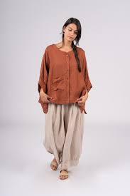 Montaigne Agathe Linen Top with Buttons 2111