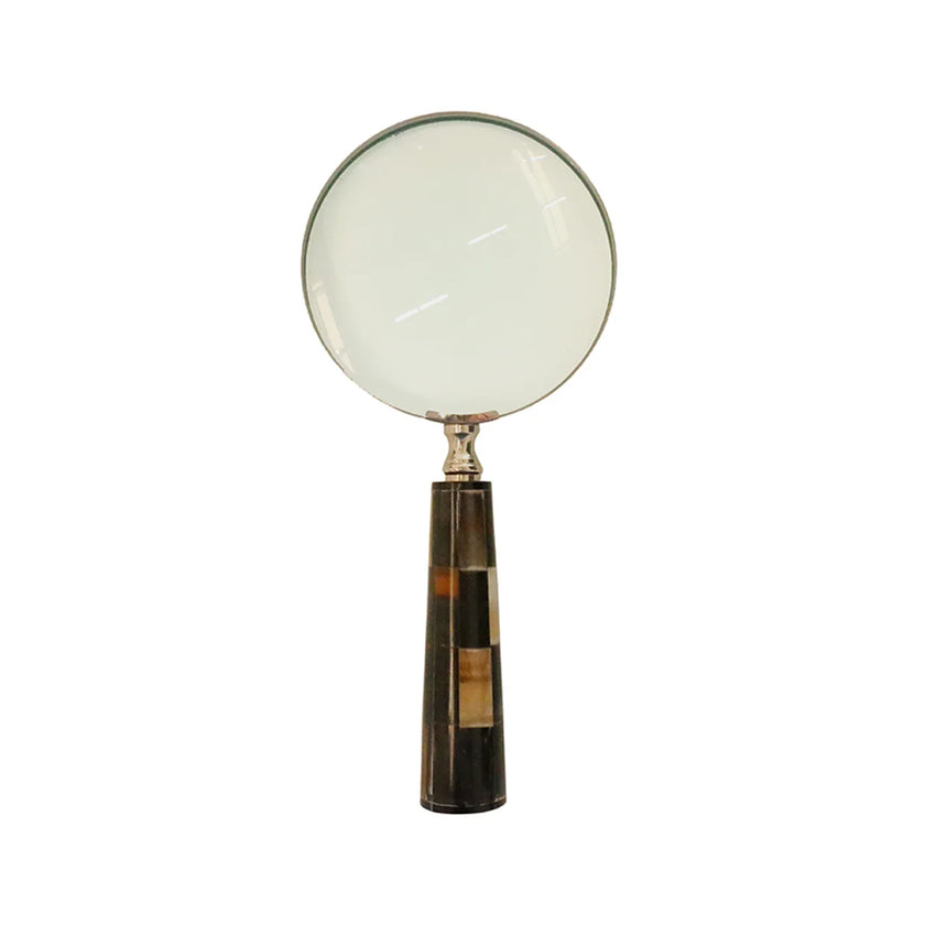 Magnifying Glass with Checkered Horn Handle