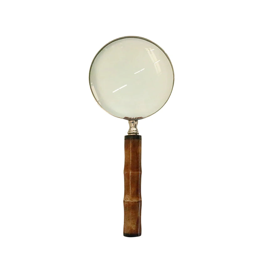 Magnifying Glass with Bone Handle - Nickel Finish