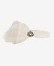 French Linen Napkins White Beaded Lace (Set of 4