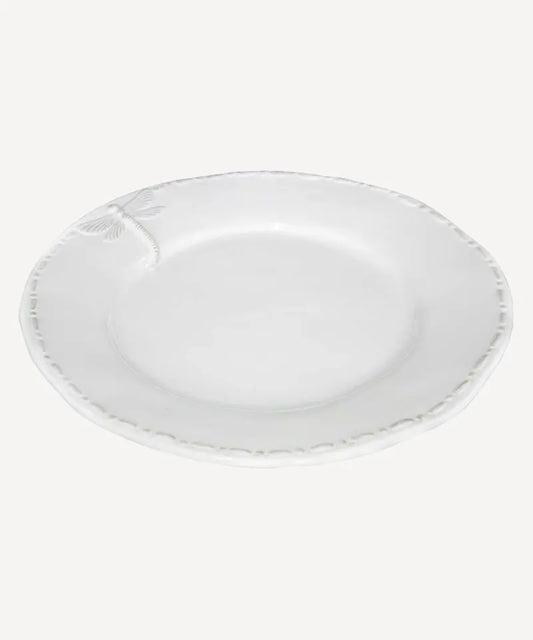 Dragonfly Stoneware White Dinner Plate - French Country Collection