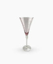 Floral Etched Tall Wine Glass Pink