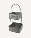 2 Tier Square Metal Basket by French Country