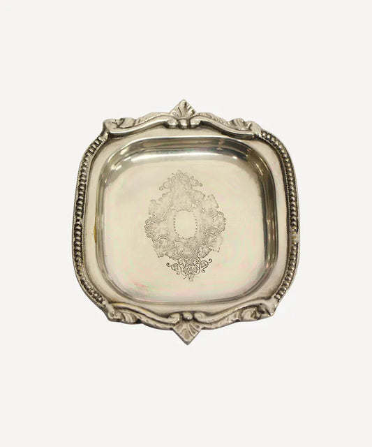 Small Silver Beaded Tray