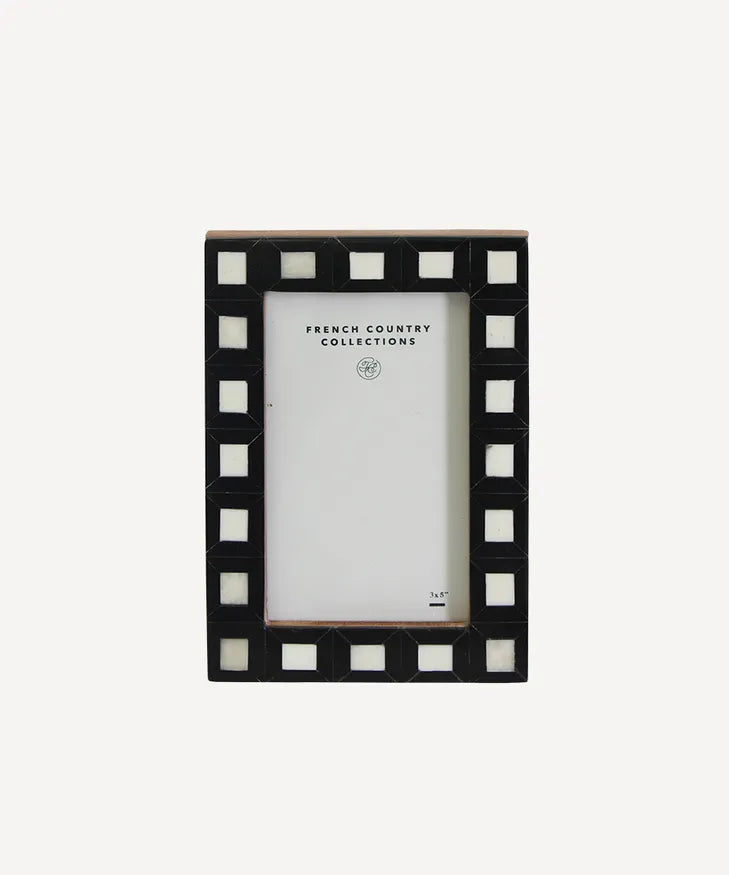 Black & White Squares Photo Frame by French Country Collections