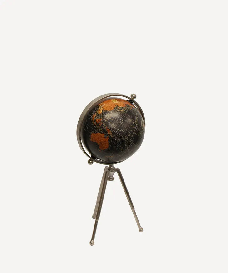 Small Black Globe On Tripod Stand by French Country Collections
