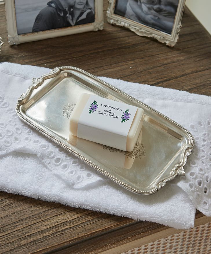 Silver Tray With Beading by French Country Collections