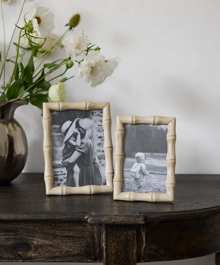 Faux Bamboo Photo Frame Cream 4x6