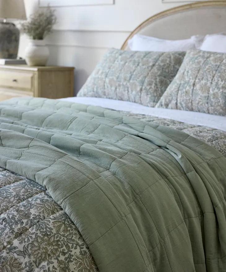 Freya Quilt by French Country Collections - Sage