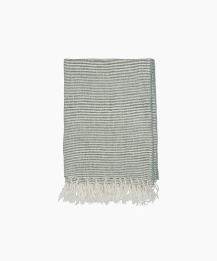 Bayside Pinstripe Throw - Blue-Green