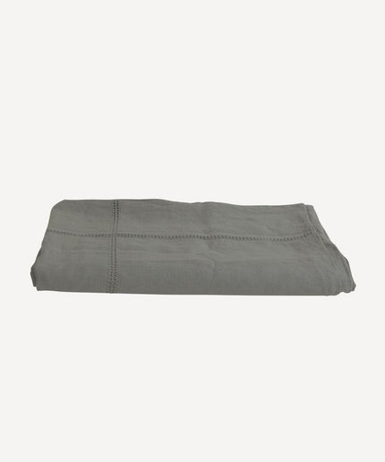 Emilie Fog Queen Linen Duvet Cover by French Country Collections