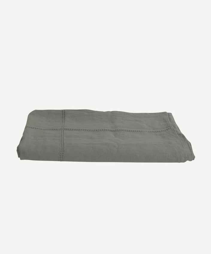 Emilie Fog Queen Linen Duvet Cover