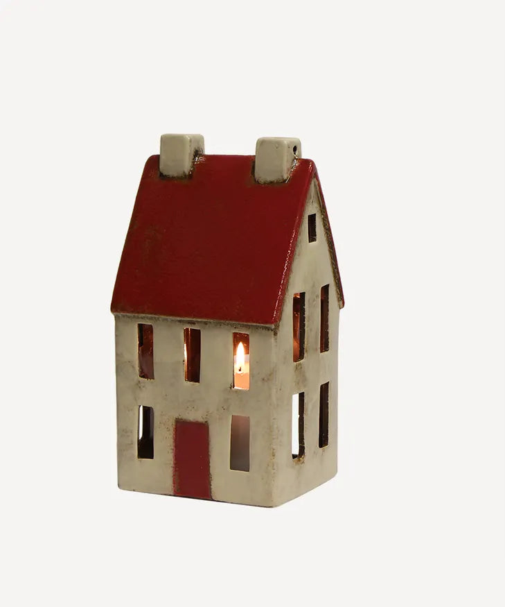 Alsace Tealight Tall Chalet with Red Roof