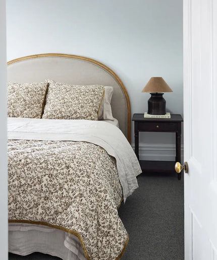 Lilibeth Handblock Velvet Quilt - Small Olive