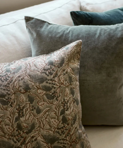 Amira Floral Handblock Cushion Cover