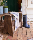 Rustic Magazine Holder Stool by French Country Collections