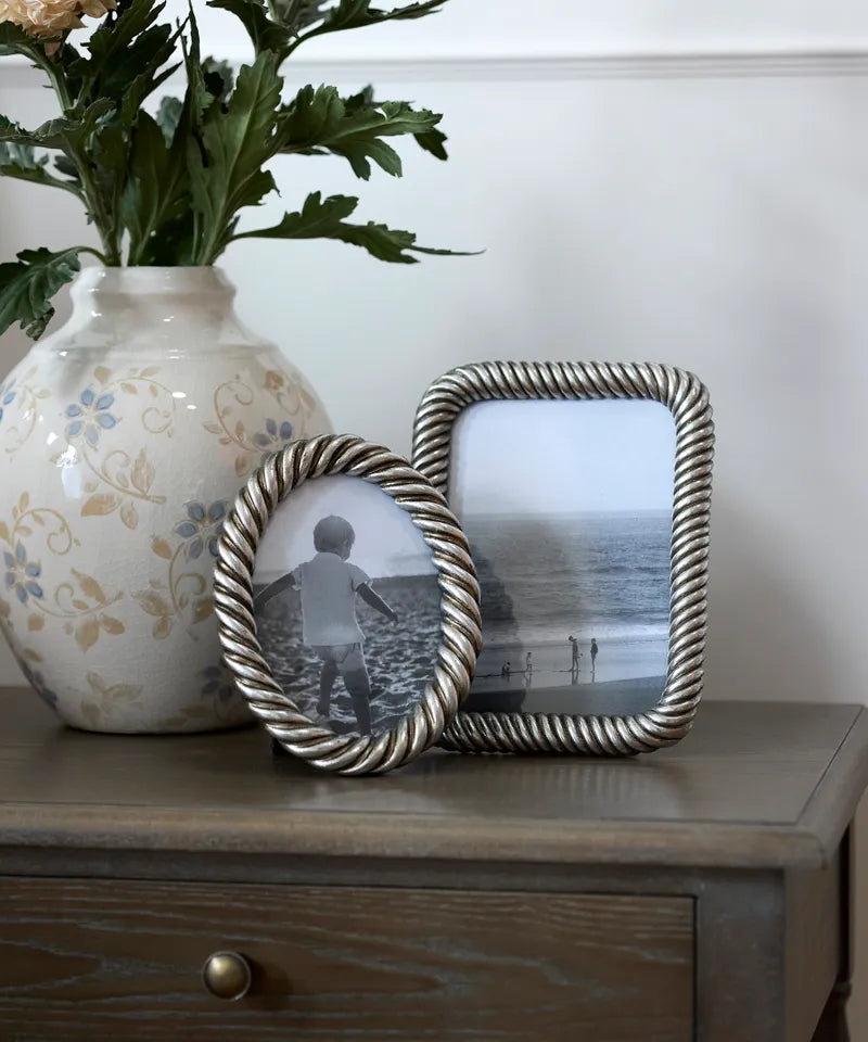 Rope Oval Photo Frame by French Country Collections