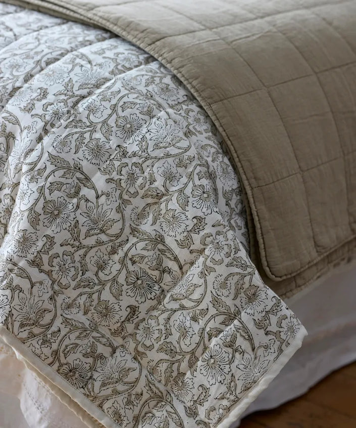 Freya Quilt and Euro Pillow Cases Set by French Country Collections - Small Taupe