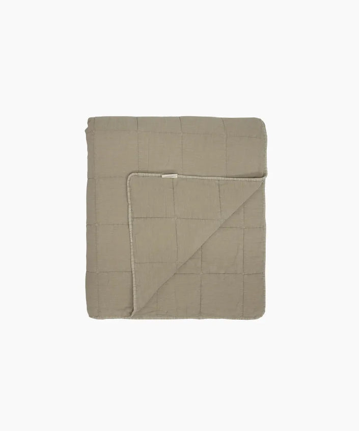 Freya Quilt and Euro Pillow Cases Set by French Country Collections - Small Taupe