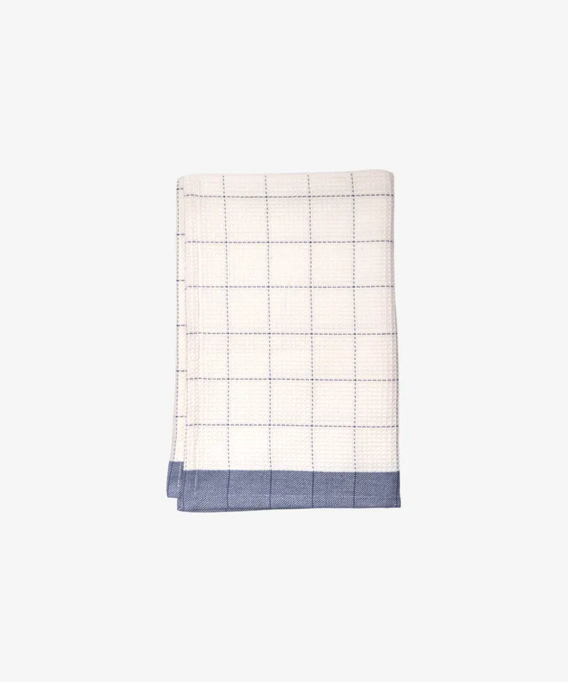 Waffle Cotton Marine Blue Teatowel - French Country Collections