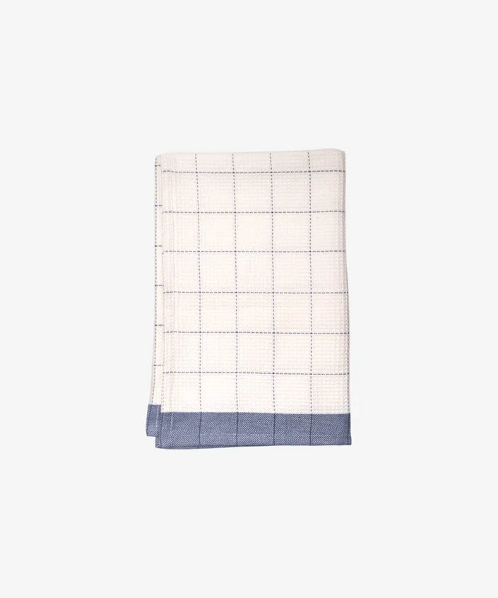 Waffle Cotton Marine Blue Teatowel - French Country Collections