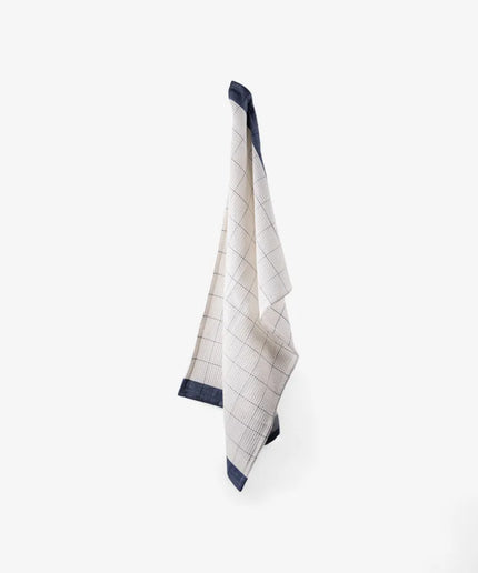 Waffle Cotton Marine Blue Teatowel - French Country Collections