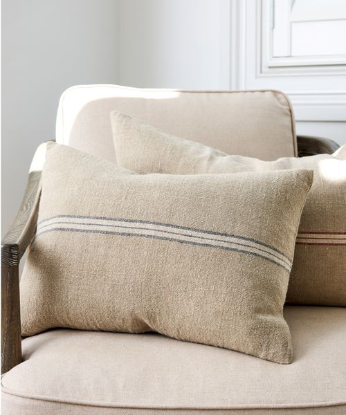 Woven Stripe Linen Cushion Cover