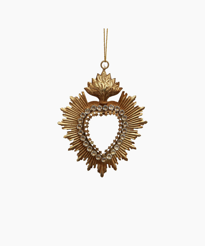 Hanging Jewelled Heart with Stone