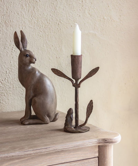 Rabbit and Leaf Candle Holder-2 Sizes